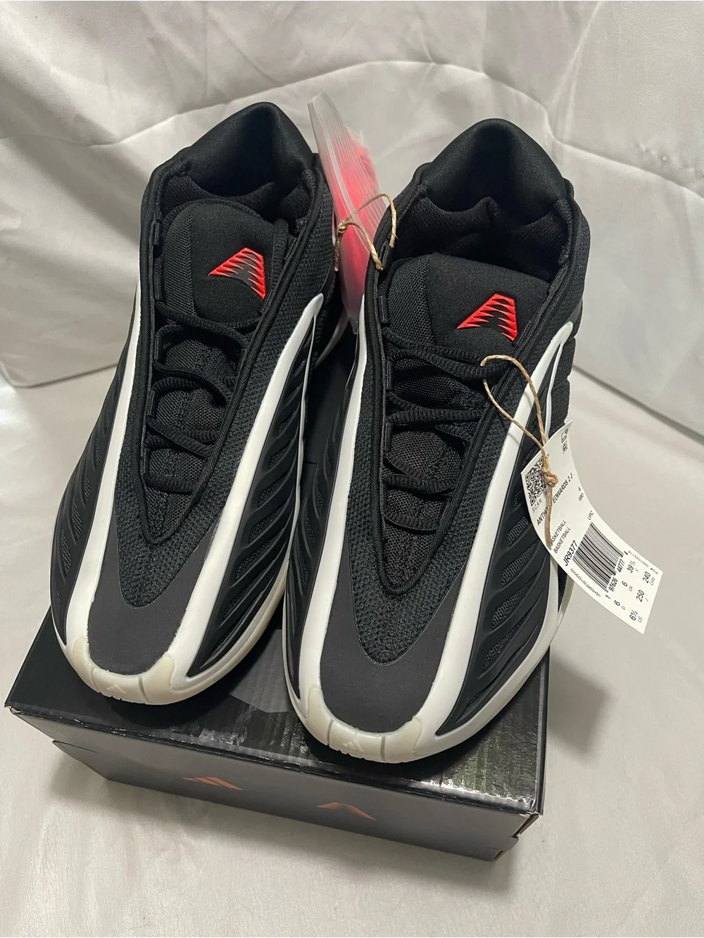 Adidas Anthony Edwards 2 J Basketball Shoes Black Red Size 6.5Y NIB JR9377